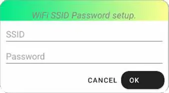 ④ 「Wi-Fi SSID Password setup」ダイアログに入力します。